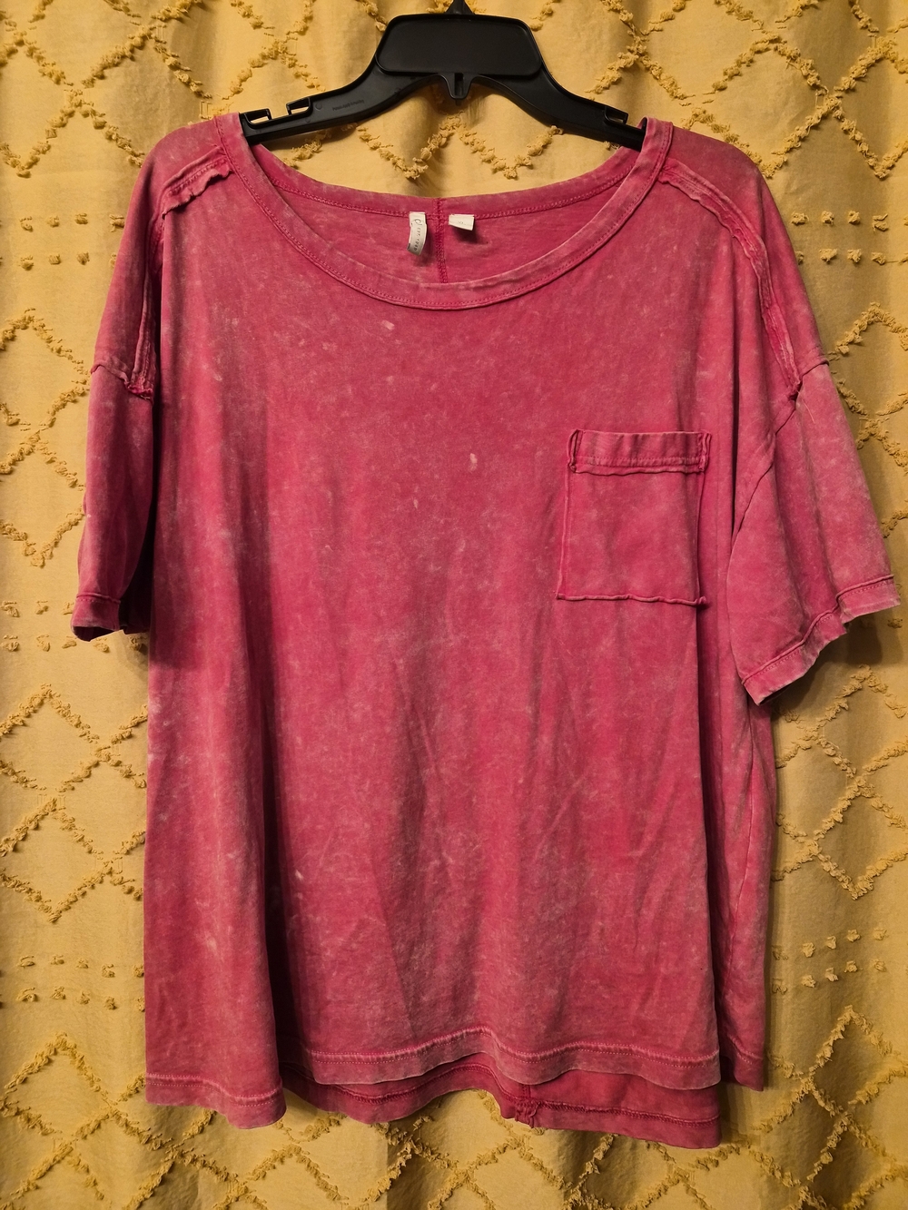 Cato Washed Red Short Sleeve Pocket Tee